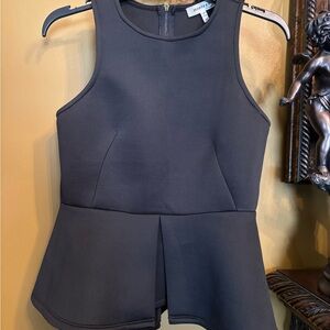 Monteau Charcoal Sleeveless Peplum Top